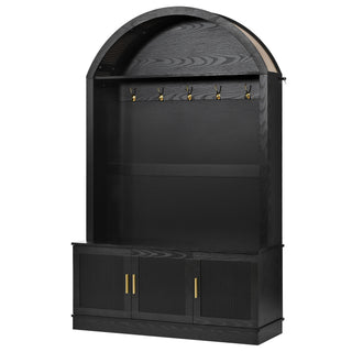Arched Top Hall Tree With 5 Hooks