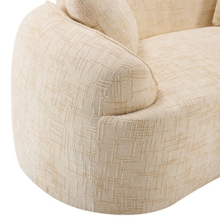 Curved 2 Person Compress Sofa With Armrests, Includes Pillows