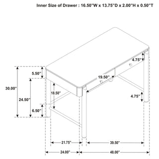 Anser - 2 Drawer Vanity Desk Makeup Table Rounded Design - Black