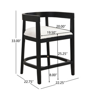 Modern Rubberwood Counter Stool Set With Upholstered Seats