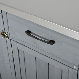 Outdoor Kitchen Island Prep Station With Lockable Wheels, Ample Storage, Towel & Spice Racks