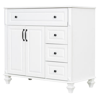 Modern Bathroom Vanity With Sink, 3 Drawers & 2 Doors
