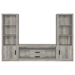 Conifer - 3 Piece TV Entertainment Center With Storage - Gray