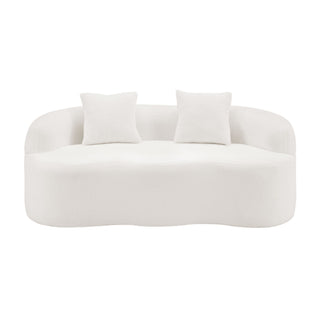 Curved Loveseat Sofa With Round Armrest