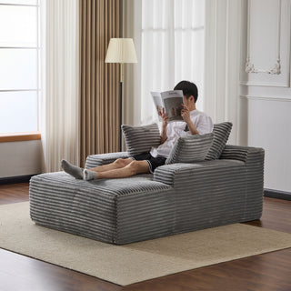 Oversized Chaise Lounge Chair Cozy Cloud Couch With 3 Throw Pillows And Wide Armrest