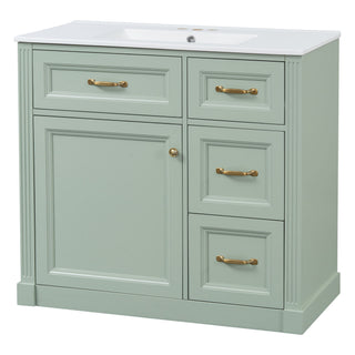 Modern Bathroom Vanity With Sink, 4 Drawers, Soft-Close Door, Adjustable Shelf