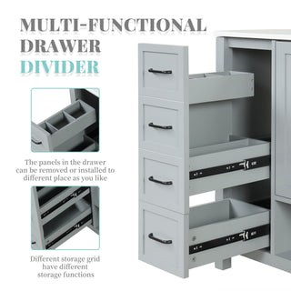 Bathroom Vanity With Sink Top, Bathroom Vanity Cabinet With 2 Doors And 2 Drawers, Open Shelf