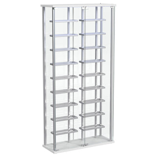Wine Storage LED Curio Cabinet - Chrome