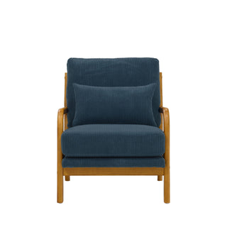 Upholstered Armchair With Back Support Pillow