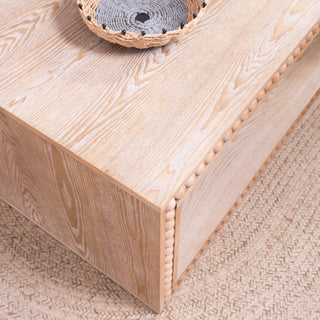 Beaded Edge Coffee Table With Open Storage Shelf