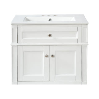 Wall Mounted Bathroom Vanity With Tip Out Drawer And Open Back Design