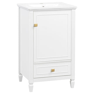 Freestanding Bathroom Vanity With Sink, Soft Closing Door, Drawer Storage - White