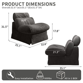 Accent Chair, Soft Medium Firm Upholstery For Living Room