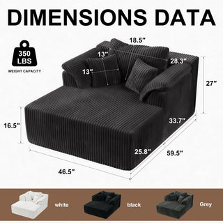 Chaise Lounge Chair, Deep Seat Sleeper Couch For Living Room