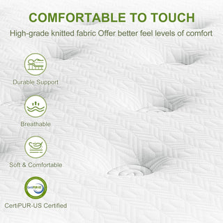 14" Hybrid Mattress With Gel Memory Foam And Pocket Springs