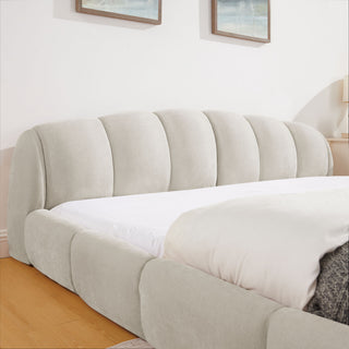 Upholstered Platform Bed Frame, Low Profile Floor Bed, No Box Spring Required