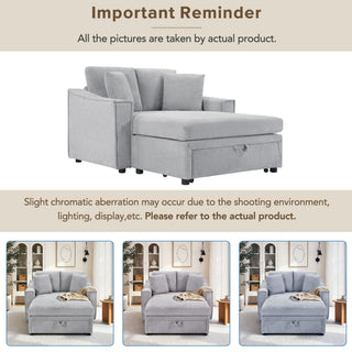 Modern Chaise Sofa With Hidden Storage For Living Room