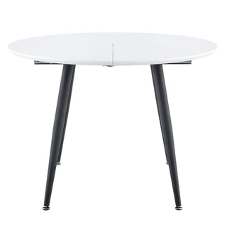 Pull Out Dining Table, Round Design - White
