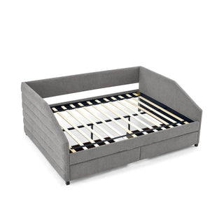 Elegant Daybed With Trundle Upholstered Tufted Sofa Bed