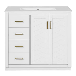 Bathroom Vanity With Sink Combo, Storage Cabinet, Freestanding Set With 3 Drawers & Soft Closing Doors