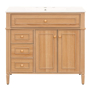 Bathroom Vanity With Sink, 3 Drawers & 2 Doors