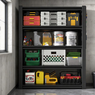 Industrial 5-Tier Adjustable Shelving Unit With Pegboard Heavy-Duty Storage