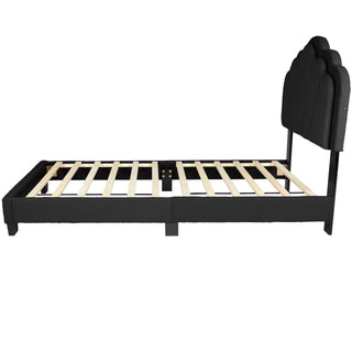 Bed With Floral Design Headboard And Built In LED Lighting