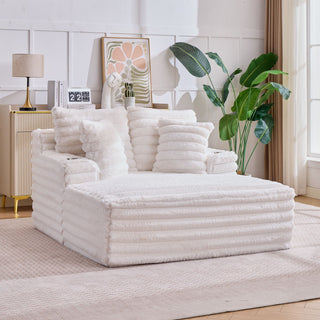 Oversized Chaise Lounge Chair Indoor With Pillows For Living Room