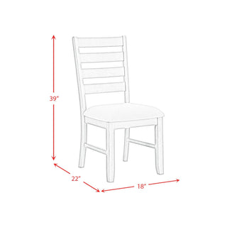 Farmington - Ladder Back Dining Side Chair (Set of 2) - Washed Stone / Light Beige