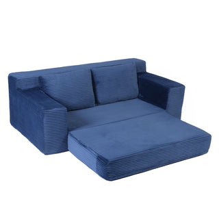 Comfortable Deep Seat Loveseat Sofa Bed, Reversible Cushion With Pillows