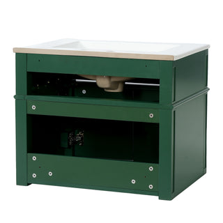 Wall Mounted Bathroom Vanity With Tip Out Drawer And Open Back Design