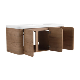 Wall Mounted Bathroom Vanity With Sink, 3 Soft Close Doors