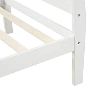 Platform Bed Frame Mattress Foundation Sleigh Bed With Headboard / Footboard / Wood Slat Suppor