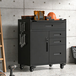 Rolling Tool Cabinet Heavy Duty Garage Storage With Lockable Doors