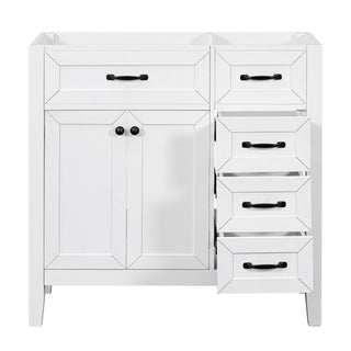 Modern Bathroom Vanity Base Only, 2 Doors And 3 Drawers