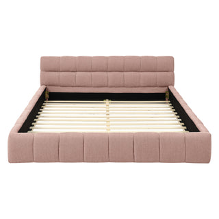 Modern Platform Bed Frame With Thick Fabric