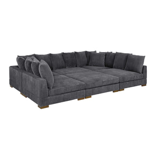 Large Seating Modular Sleeper Sectional - Dark Gray