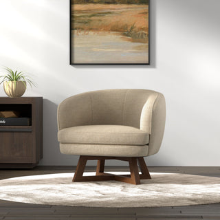 Swivel Accent Chair With Sculptural Base