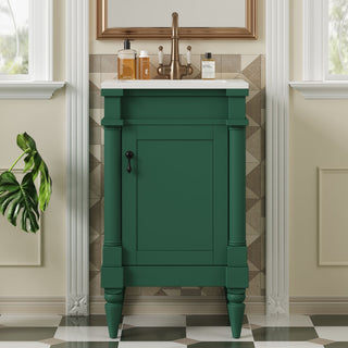 Bathroom Vanity With Sink, Storage Cabinet With Door, Drop In Sink, Compact Freestanding Design