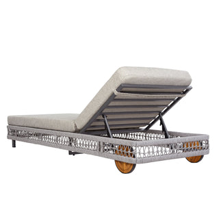 Outdoor Chaise Lounge & Wheels, 5 Position Adjustable Backrest