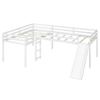 L Shaped Loft Bed With Ladder And Slide