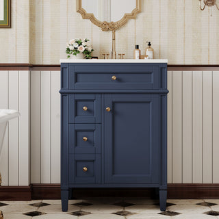Bathroom Vanity With Top Sink, Storage Cabinet With 2 Drawers And Tip-Out Drawer