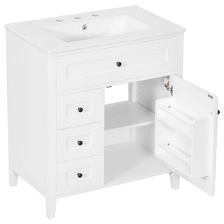 Modern Bathroom Vanity With Sink, 3 Drawers And Adjustable Shelf