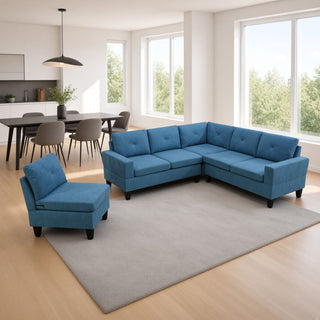 Modular L - Shaped Sectional Sofa 6 Seater 4 Piece Couch With Chaise