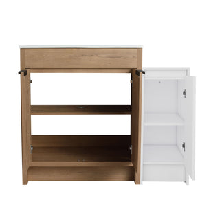 Freestanding Bathroom Vanity With Sink And Storage Cabinets, Soft Closing Doors