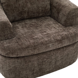Modern Swivel Barrel Chair With Dual-Layer Cushion