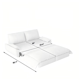 Queen Pull Out Sofa Bed, Convertible 3 In 1, Multi Functional - Blue