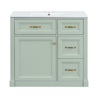 Modern Bathroom Vanity With Sink, 4 Drawers, Soft-Close Door, Adjustable Shelf