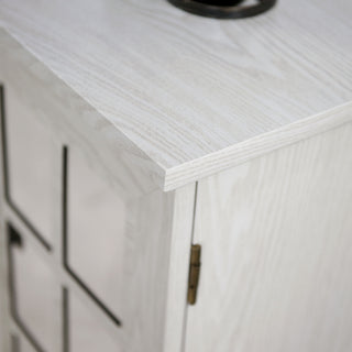 Storage Cabinet With 3 Mirrored Acrylic Doors, Adjustable Shelves