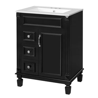 Bathroom Vanity With Sink, Compact Cabinet & 2 Drawers And Adjustable Shelf